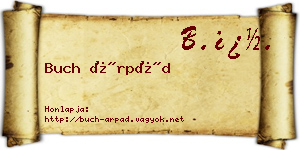 Buch Árpád névjegykártya
